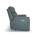 Vernon Power Reclining Sofa With Console, Power Headrest, Lumbar, Heat & Massage - Admiral | Flexsteel
