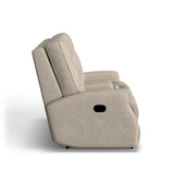 Devon Transitional Fabric Reclining Loveseat, Console | Flexsteel