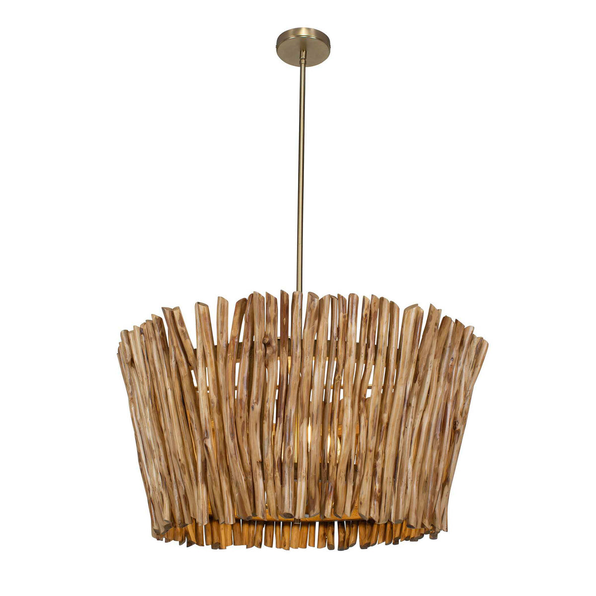 Rhea 4 Light Wood Branch Chandelier Woodtone - Light Brown by Uttermost - View 7