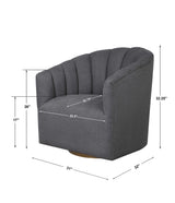 Cuthbert Modern Swivel Chair - Dark Gray by Uttermost - View 9