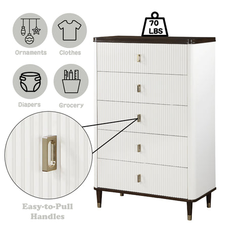 Carena 5Pcs Bedroom Set (E.King, dresser, chest, mirror, nightstand) - sold by Home Elegance USA