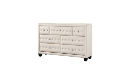 Encore Modern Style Tufted and Upholstered Queen 5PC Bedroom set made with wood in Beige(NJ Inventory) - sold by Home Elegance USA
