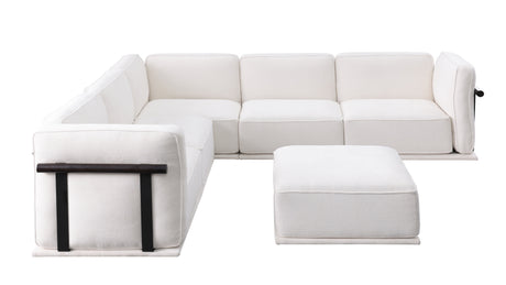 120' length , Fashionable modular sofa with iron and wood frame chenille sofa White ,uitable for living room - sold by Home Elegance USA