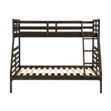 Twin over Full Bunk Bed 1pc Classic Dark Brown Finish Youth Bedroom Furniture Durable Wood - sold by Home Elegance USA