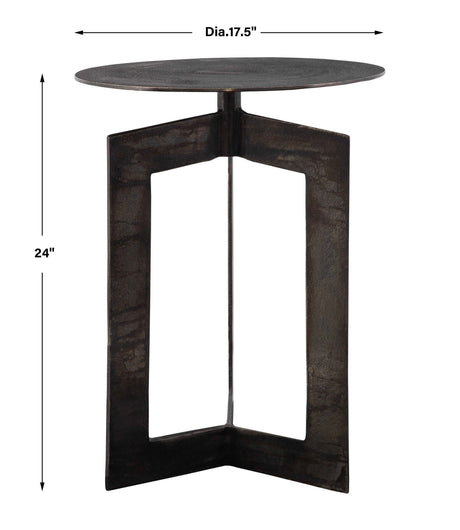 Deltoid Accent Table Gunmetal - Black by Uttermost - View 4