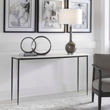 Nightfall Marble Console Table - White / Black by Uttermost - View 3