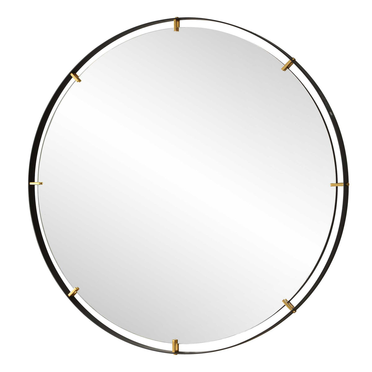 Grand Pendulum Round Mirror - Black by Uttermost - View 4