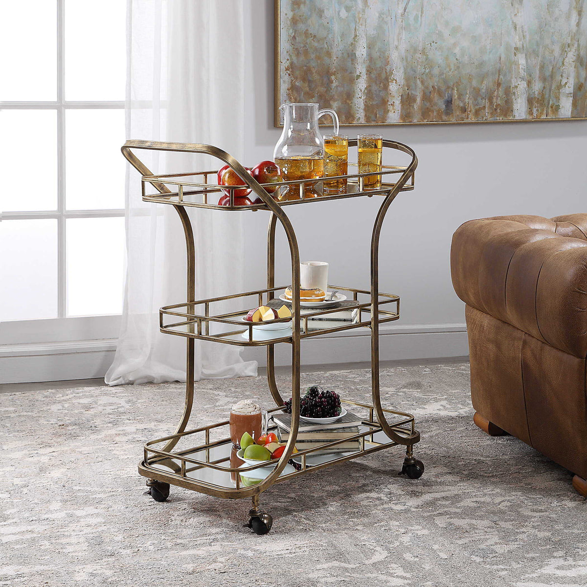 Stassi Serving Cart - Gold by Uttermost - View 5