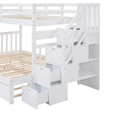Twin over Full Bunk Bed with Twin Size Trundle (White)(OLD SKU :LT000025AAK) - sold by Home Elegance USA