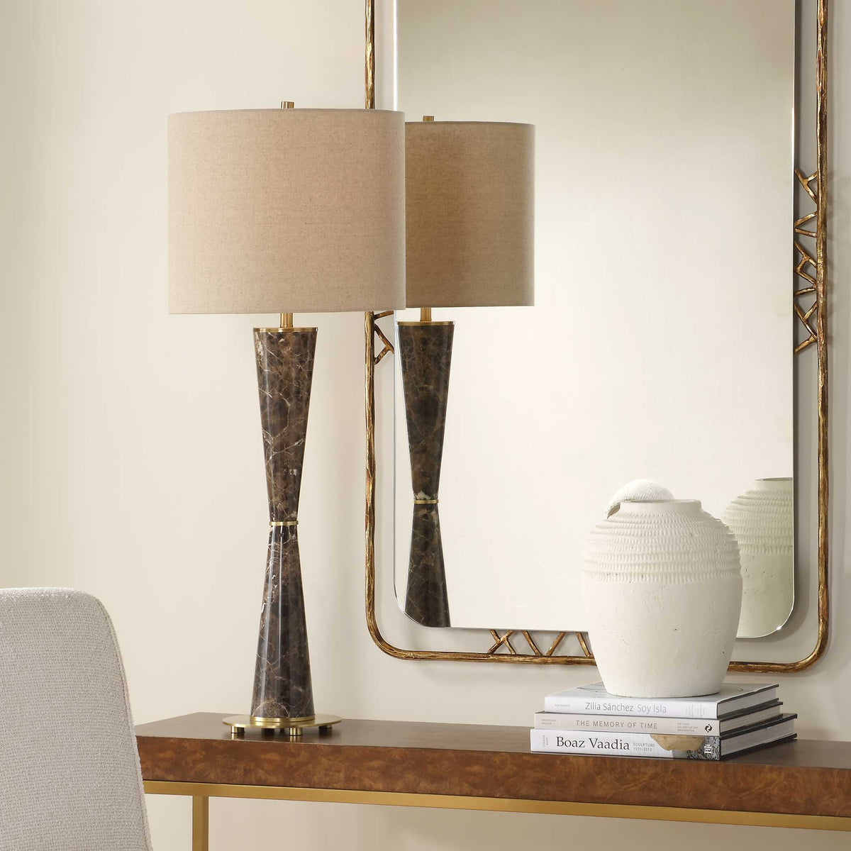 Jameson Marble Cones Table Lamp - Dark Brown by Uttermost - View 2