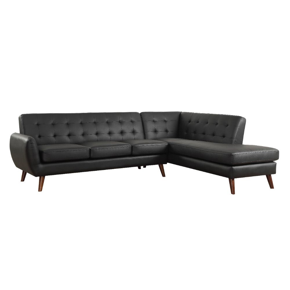 Acme - Essick II Sectional Sofa 53040 Black Synthetic Leather