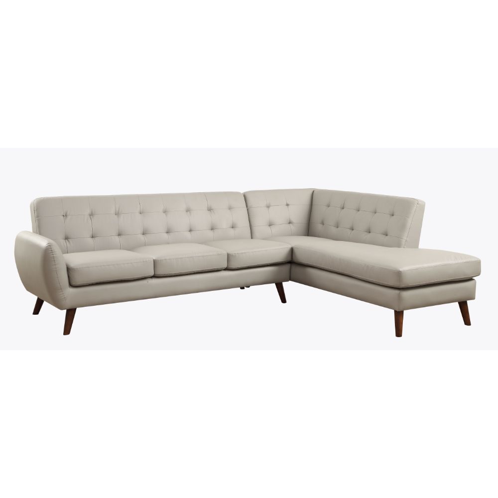 Acme - Essick II Sectional Sofa 53045 Gray Synthetic Leather