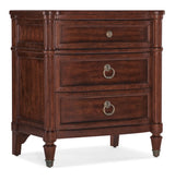 Charleston Three-Drawer Nightstand - Dark Brown by Hooker Furniture - View 1