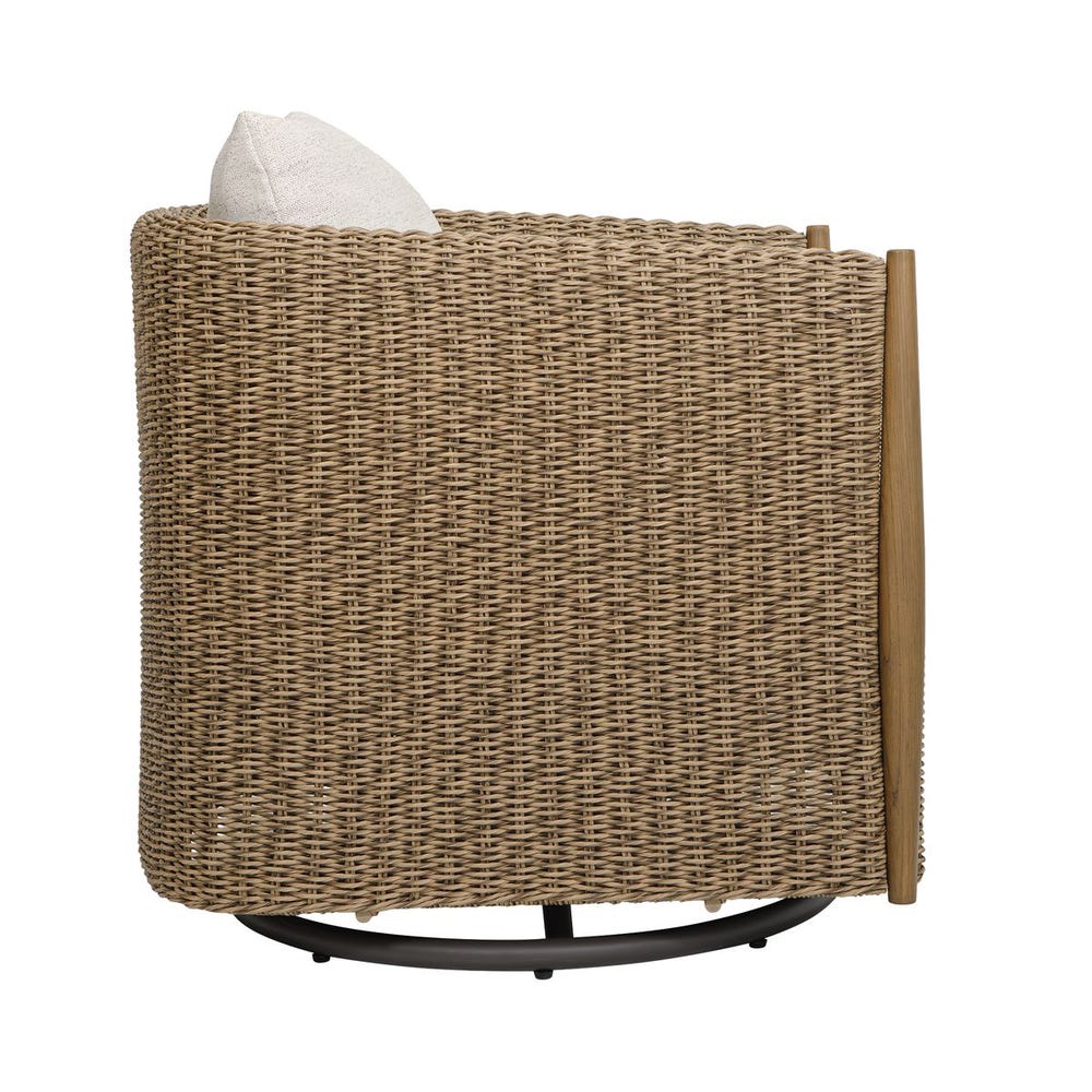 Cala Outdoor Swivel Rocking Chair - Light Brown | Uttermost