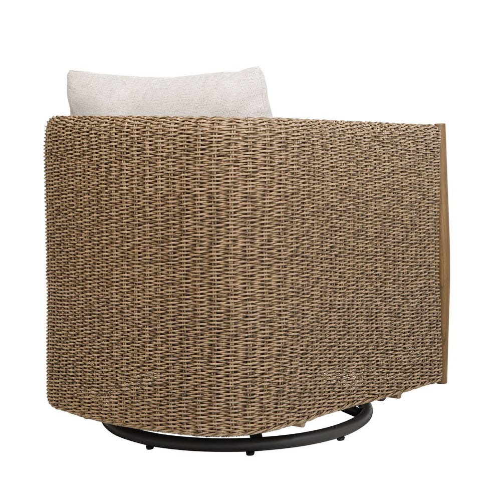 Cala Outdoor Swivel Rocking Chair - Light Brown | Uttermost