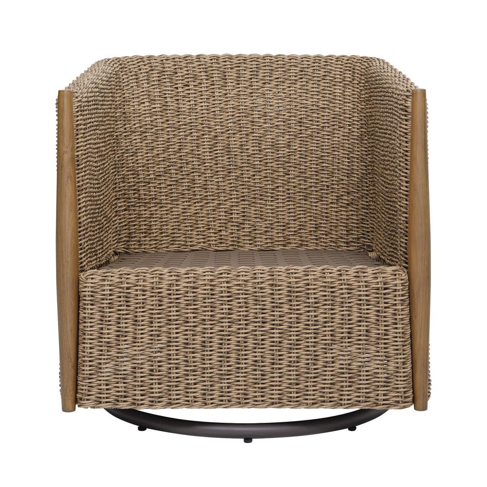 Cala Outdoor Swivel Rocking Chair - Light Brown | Uttermost