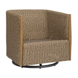 Cala Outdoor Swivel Rocking Chair - Light Brown | Uttermost