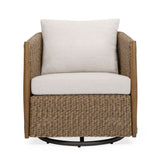Cala Outdoor Swivel Rocking Chair - Light Brown | Uttermost
