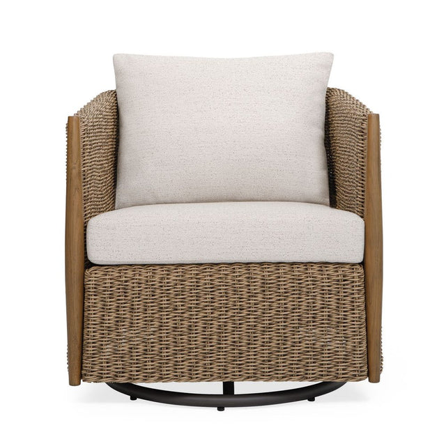 Cala Outdoor Swivel Rocking Chair - Light Brown | Uttermost