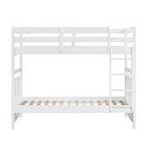 Bunk Bed Twin Over Twin White Finish Sturdy Wood Frame Guard Rails Youth Bedroom Furniture 1pc - sold by Home Elegance USA