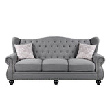 Acme - Hannes Sofa W/2 Pillows 53280 Gray Fabric