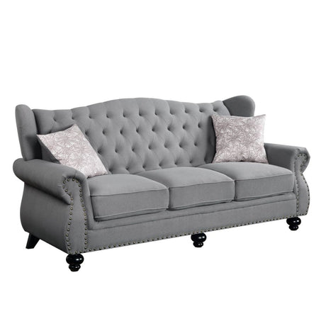 Acme - Hannes Sofa W/2 Pillows 53280 Gray Fabric