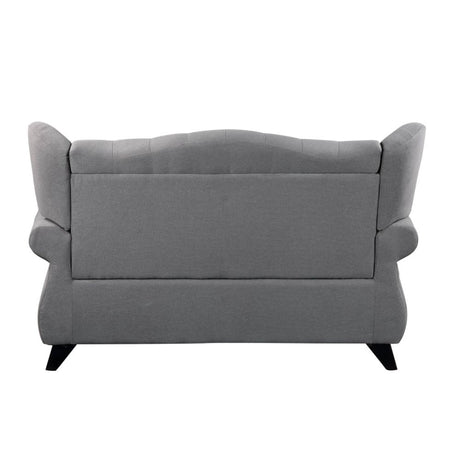 Acme - Hannes Loveseat W/2 Pillows 53281 Gray Fabric