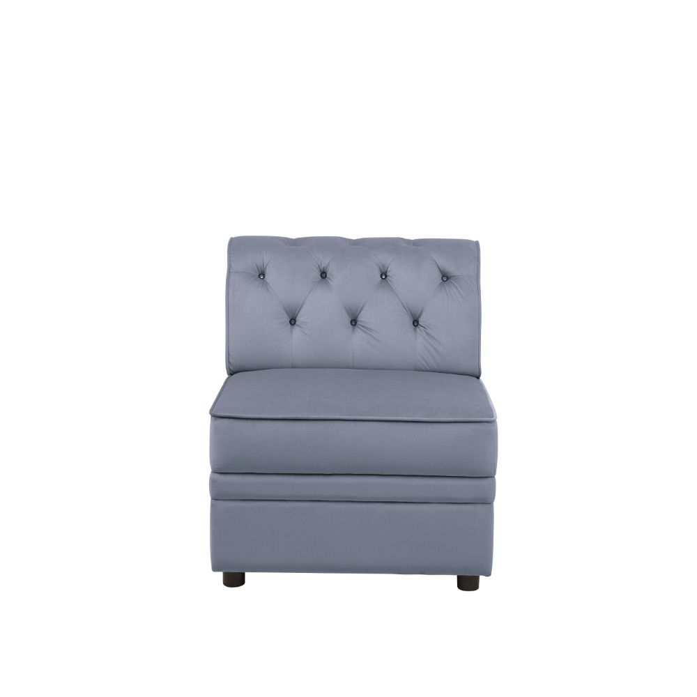 Acme - Bois II Modular - Armless Chair 53305 Gray Velvet