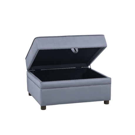 Acme - Bois II Ottoman W/Storage 53307 Gray Velvet