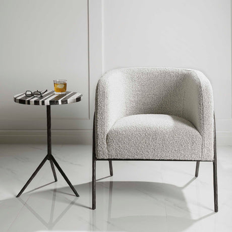 Jacobsen Accent Chair - Light Gray / Black by Uttermost - View 3
