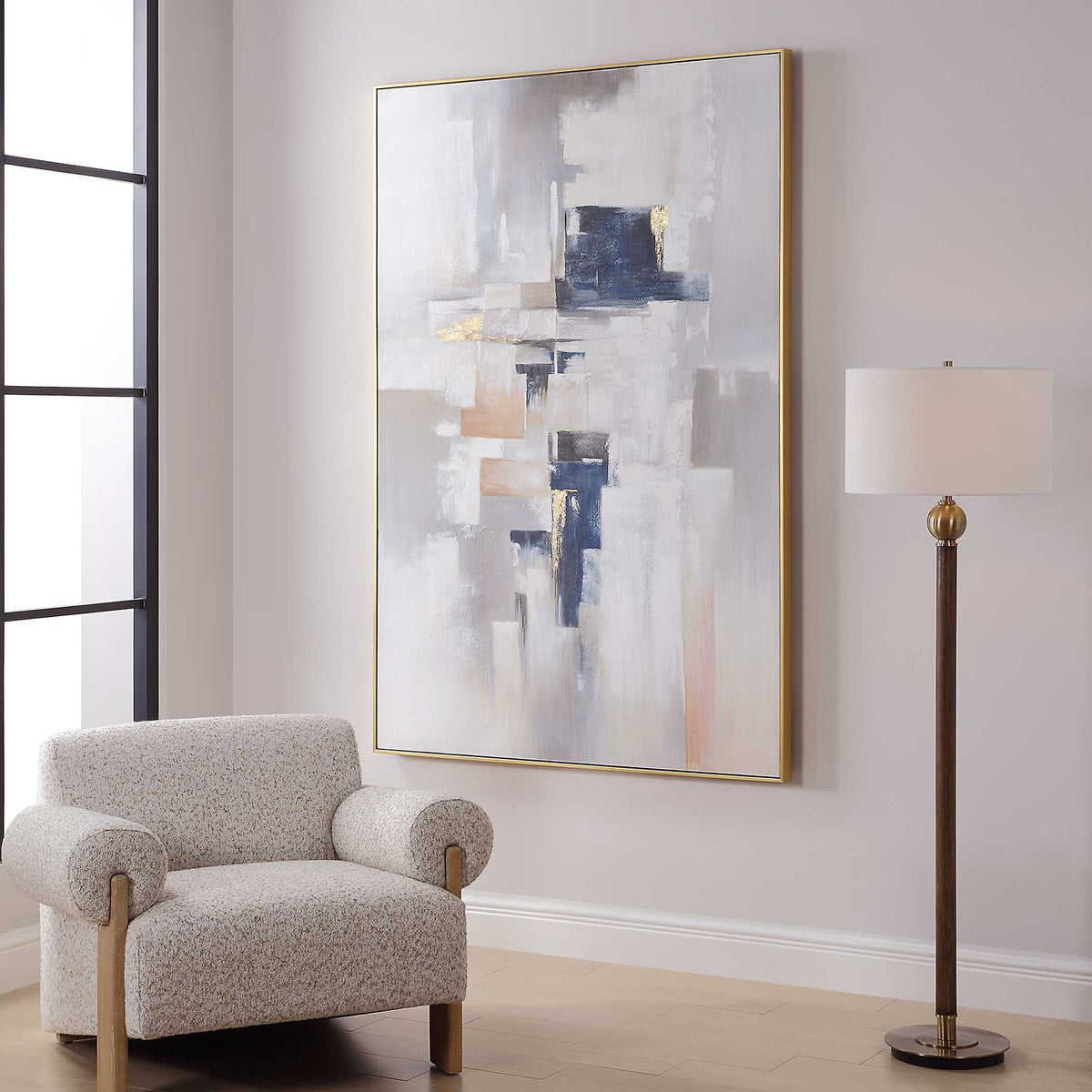 Waterfront Geometric Abstract Art - Gray by Uttermost - View 3