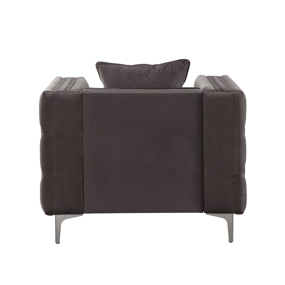 Acme - Gillian II Chair 53389 Dark Gray Velvet