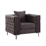 Acme - Gillian II Chair 53389 Dark Gray Velvet