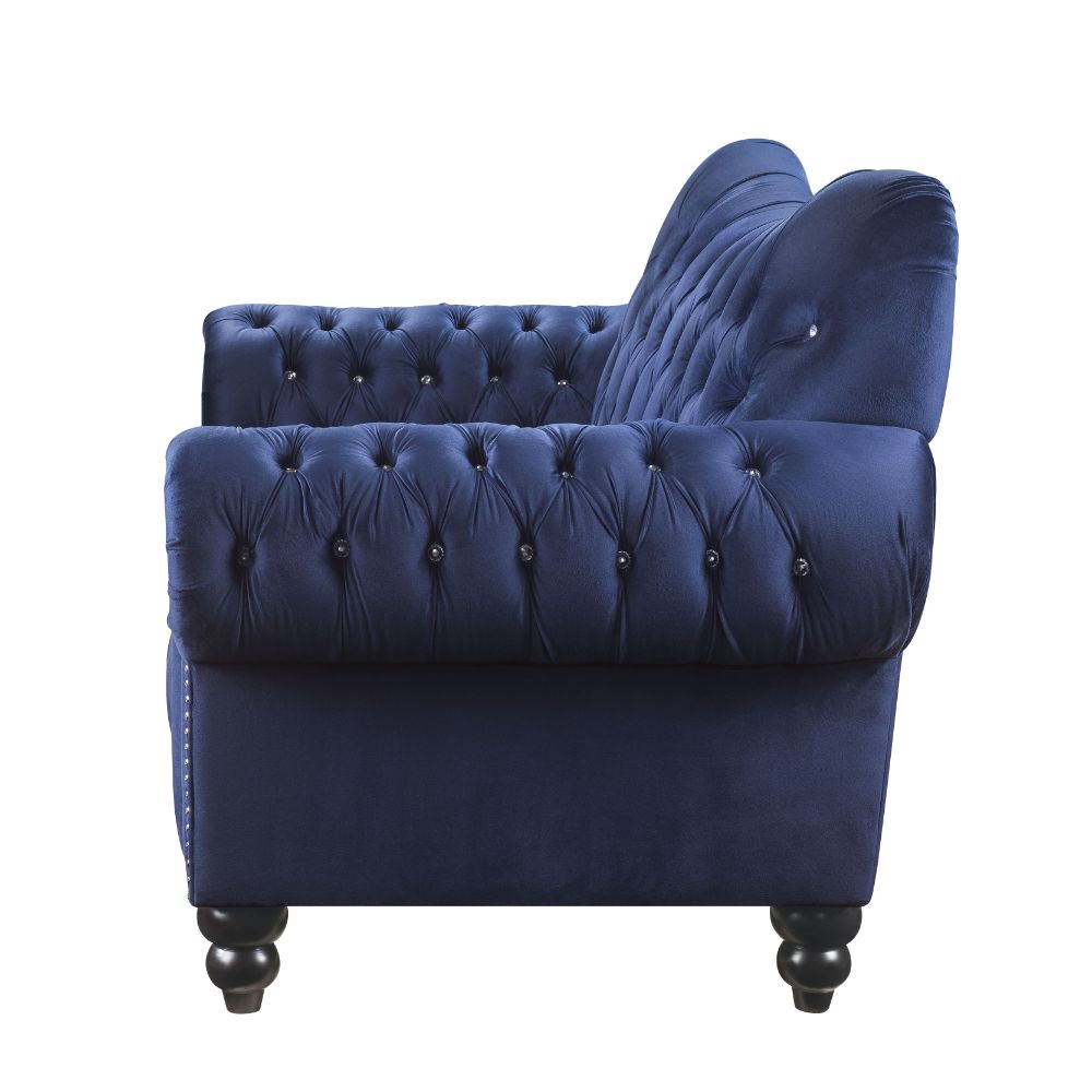 Acme - Iberis Loveseat 53407 Navy Velvet