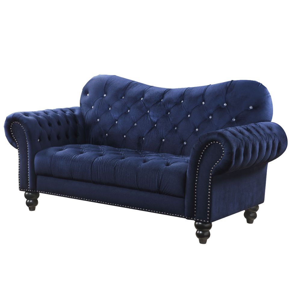 Acme - Iberis Loveseat 53407 Navy Velvet