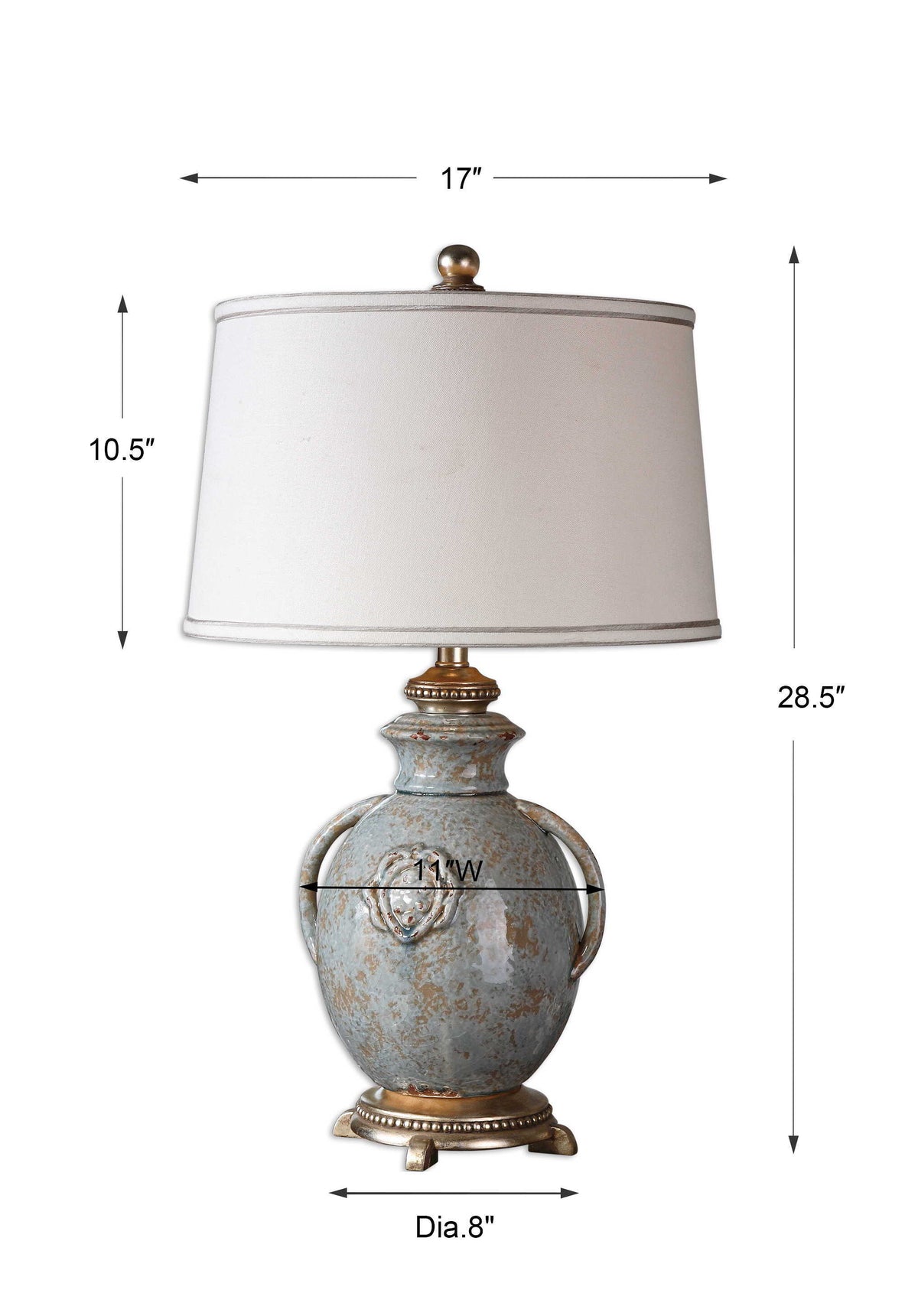 Cancello Glaze Lamp - Light Blue / White by Uttermost - View 3