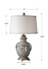 Cancello Glaze Lamp - Light Blue / White by Uttermost - View 3