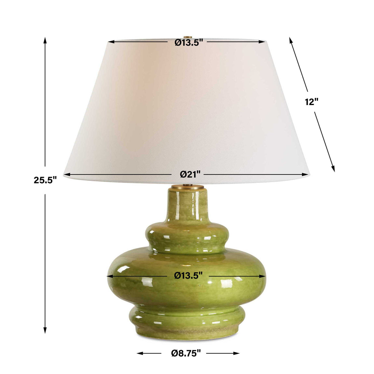Penny Table Lamp - Green by Uttermost - View 7