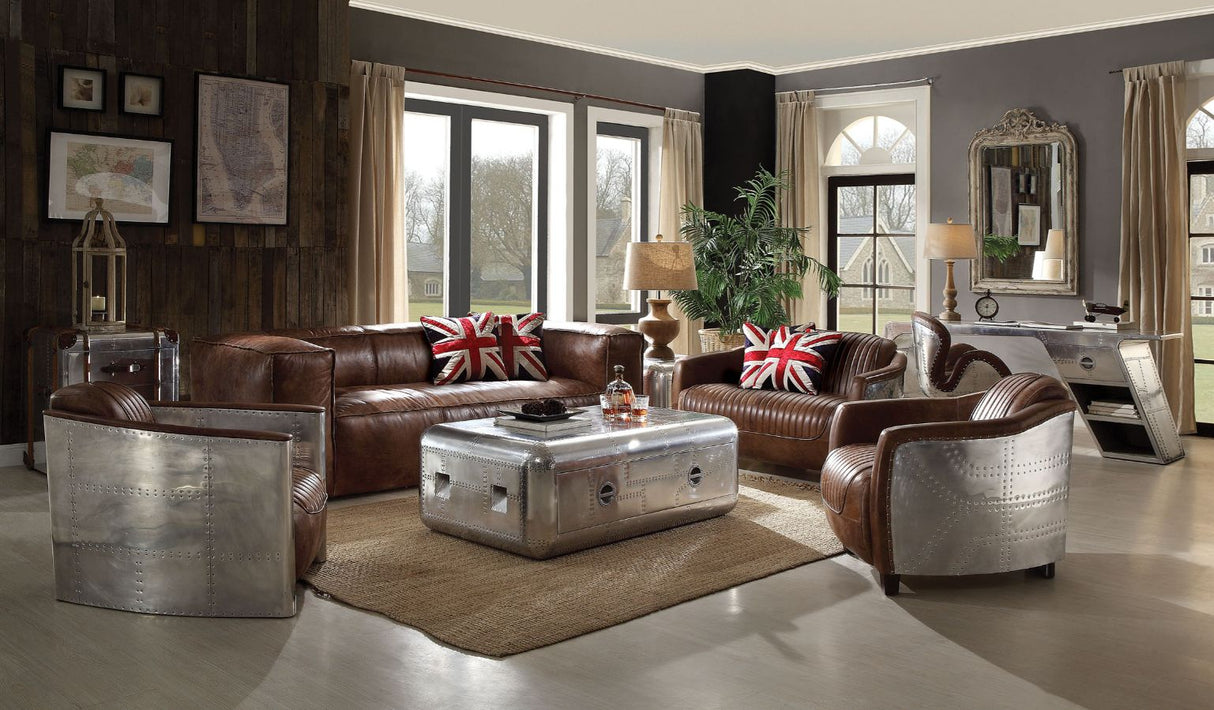 Brancaster Sofa 53545 Retro Brown Top Grain Leather | Acme | Home Elegance USA