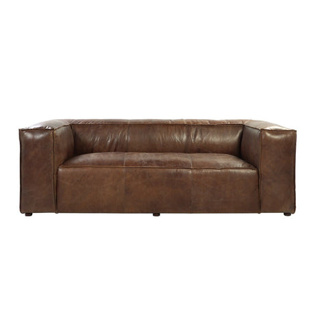 Brancaster Sofa 53545 Retro Brown Top Grain Leather | Acme | Home Elegance USA