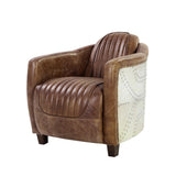 Brancaster Chair 53547 Retro Brown Top Grain Leather & Aluminum | Acme | Home Elegance USA