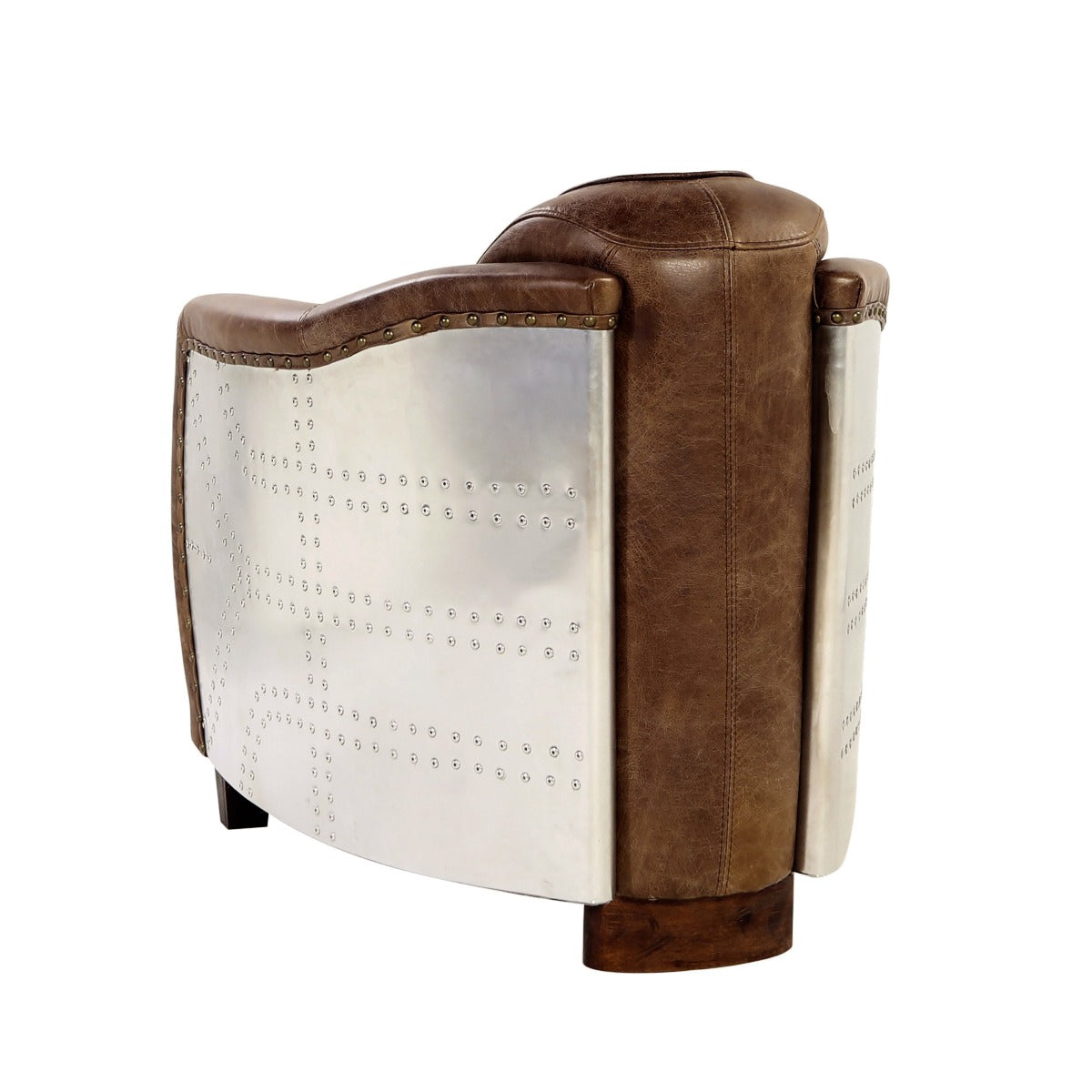 Acme - Brancaster Chair 53547 Retro Brown Top Grain Leather & Aluminum