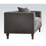 Acme - Sidonia Chair W/Pillow 53582 Gray Velvet