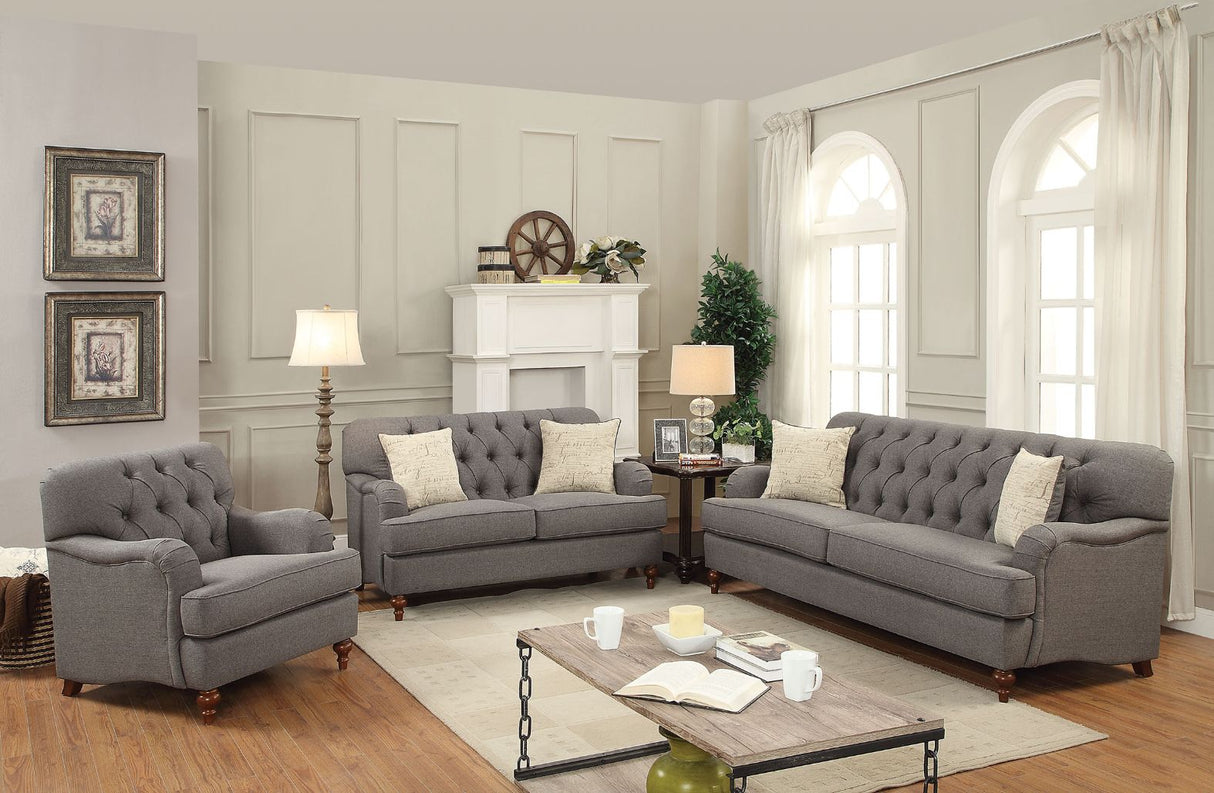 Alianza Sofa W/2 Pillows 53690 Dark Gray Fabric | Acme | Home Elegance USA