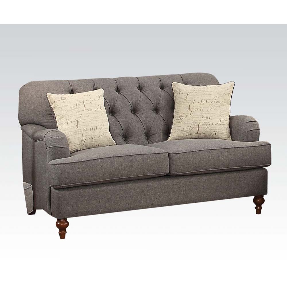 Alianza Loveseat W/2 Pillows 53691 Dark Gray Fabric | Acme - 53691 - Home Elegance USA - 1