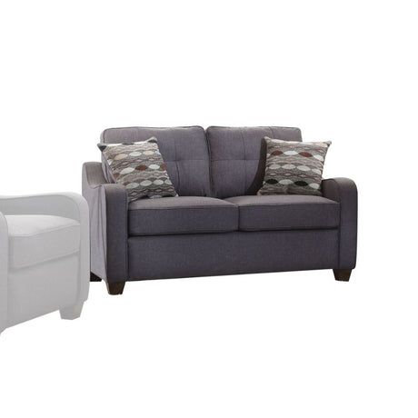 Acme - Cleavon II Loveseat W/2 Pillows 53791 Gray Linen