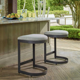 Maude Outdoor Counter Stool - White / Black by Uttermost - View 2