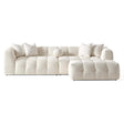 Alana Tufted Ivory Chenille Modular Sectional Sofa with Reconfigurable Layouts and Soft Upholstery - sold by Home Elegance USA