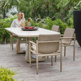 Circa Concrete Outdoor Dining Table White / Woodtone - Light Brown / White by Uttermost - View 2