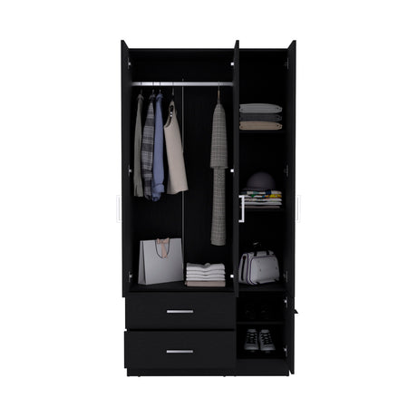 Four Door Armoire Crosby, Bedroom, Black - sold by Home Elegance USA
